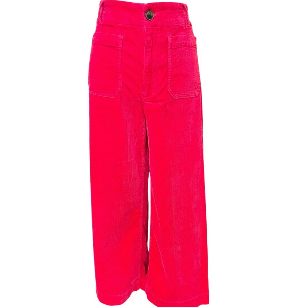 Maeve Anthropologie The Colette Pink Corduroy Pants 31 Wide Leg Casual EUC